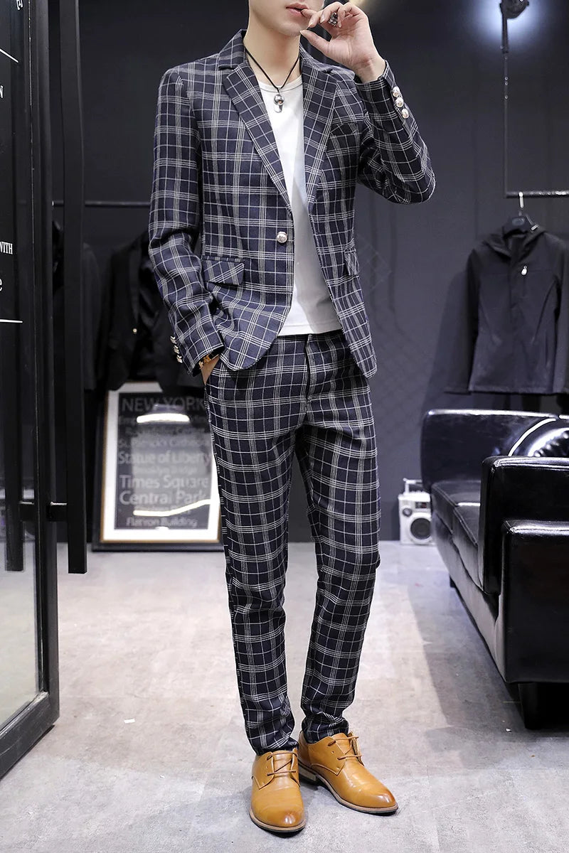 Casual suit jacket fashion loose luffian handsome suit senior sense top single business formal Korean student suit