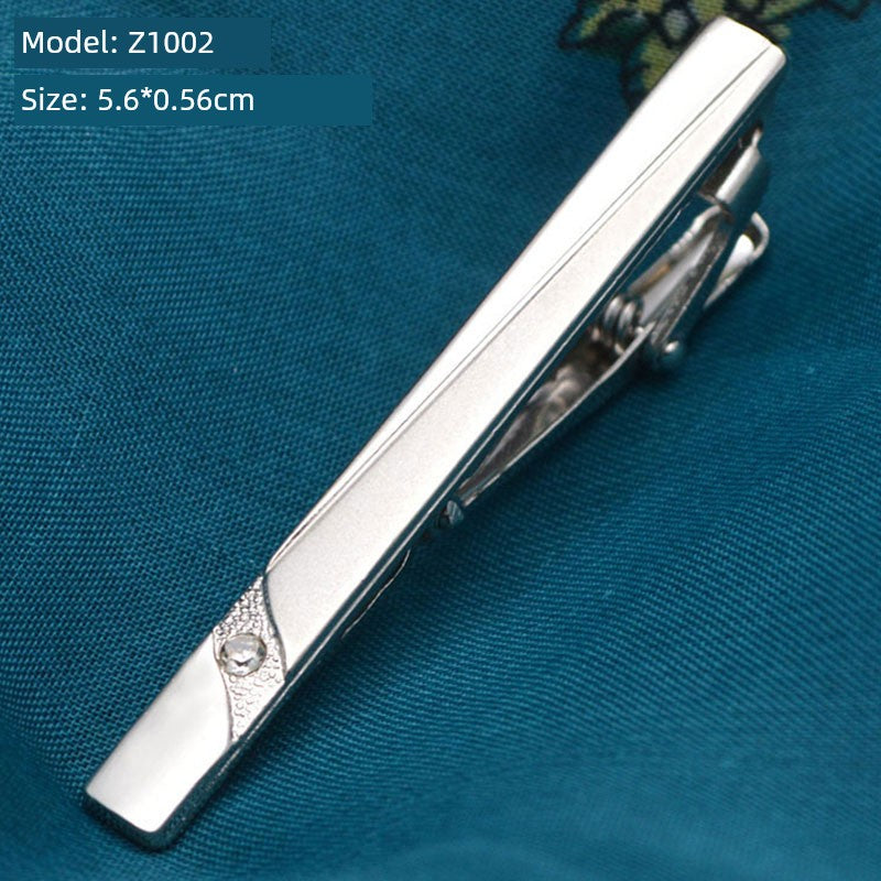 Tie Clip Male Minimalist Silver Fashion Formal Wear All-Match Tie Clip Sub Neckline Clip Laser Sculpture Laser Company Logo