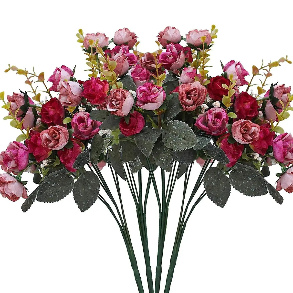 7 Forks 21 Heads Artificial Flower Silk Rose High Quality Christmas Wreath Wedding Bouquet Home Arrangement Vase bridal bouquets