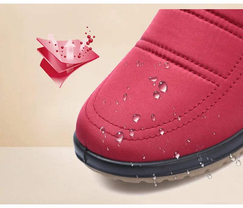 Waterproof Snow Boots Women Winter Shoes Non-slip Cold Winter Women Ankle Boots Non-slip Ladies Cotton Shoes Big Size 42 DX036