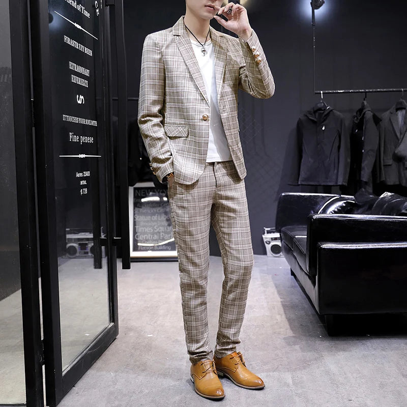 Casual suit jacket fashion loose luffian handsome suit senior sense top single business formal Korean student suit
