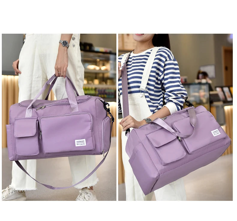 Travel Bag Female Large-Capacity Hand Luggage Dry-Wet Separation Sports Fitness Bag Short-Distance Travel Package