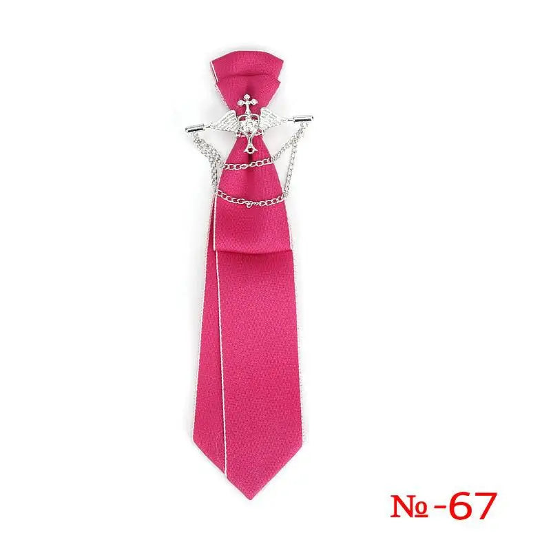 Retro Fabric Ribbon Rhinestone Black Bow Tie Collar Bowkont Cravat School Girl Boys Gifts for Women Clothing Jewelry Accessories