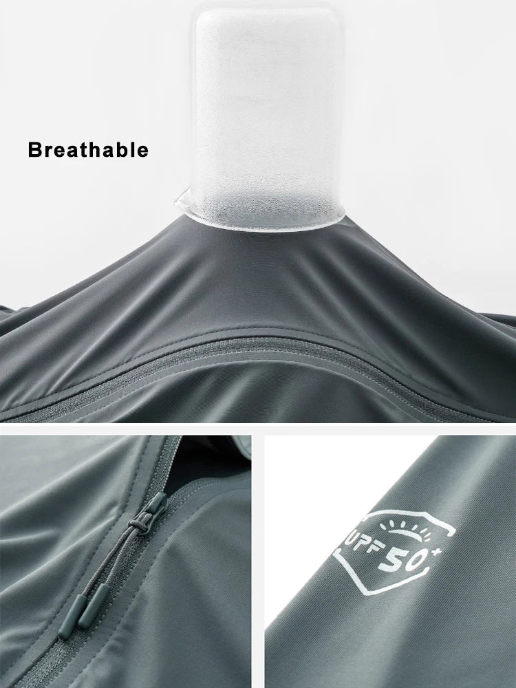 Summer UPF 50+ UV Proof Men Skin Coats Hooded Sun Protection Breathable Cool Thin Windbreaker Plus Size Casual Jackets 8XL