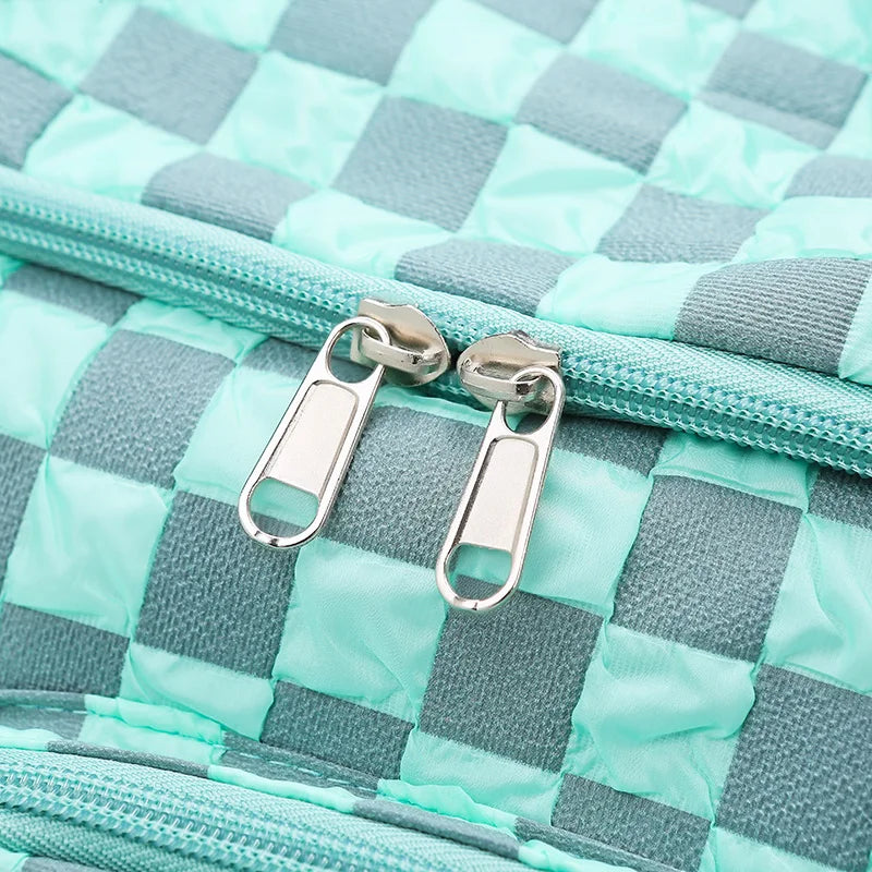 Fashion Large Capacity Checkerboard Pattern Duffle Handbag, Lightweight Travel Luggage Storage Bag, Portable Sports Fitness Bag