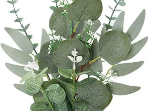 20pcs Artificial Mixed Eucalyptus Leaves Stems Silver Dollar Leaves for DIY Bouquets Floral Arrangement Home Decor Wedding