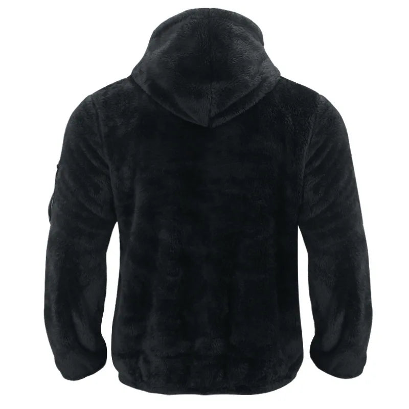 Men's Winter Jacket Warm Loose Casual Fleece Soft Fabric Velvet Skin Friendly Solid Streetwear Fashion Jackets Coats for Men
