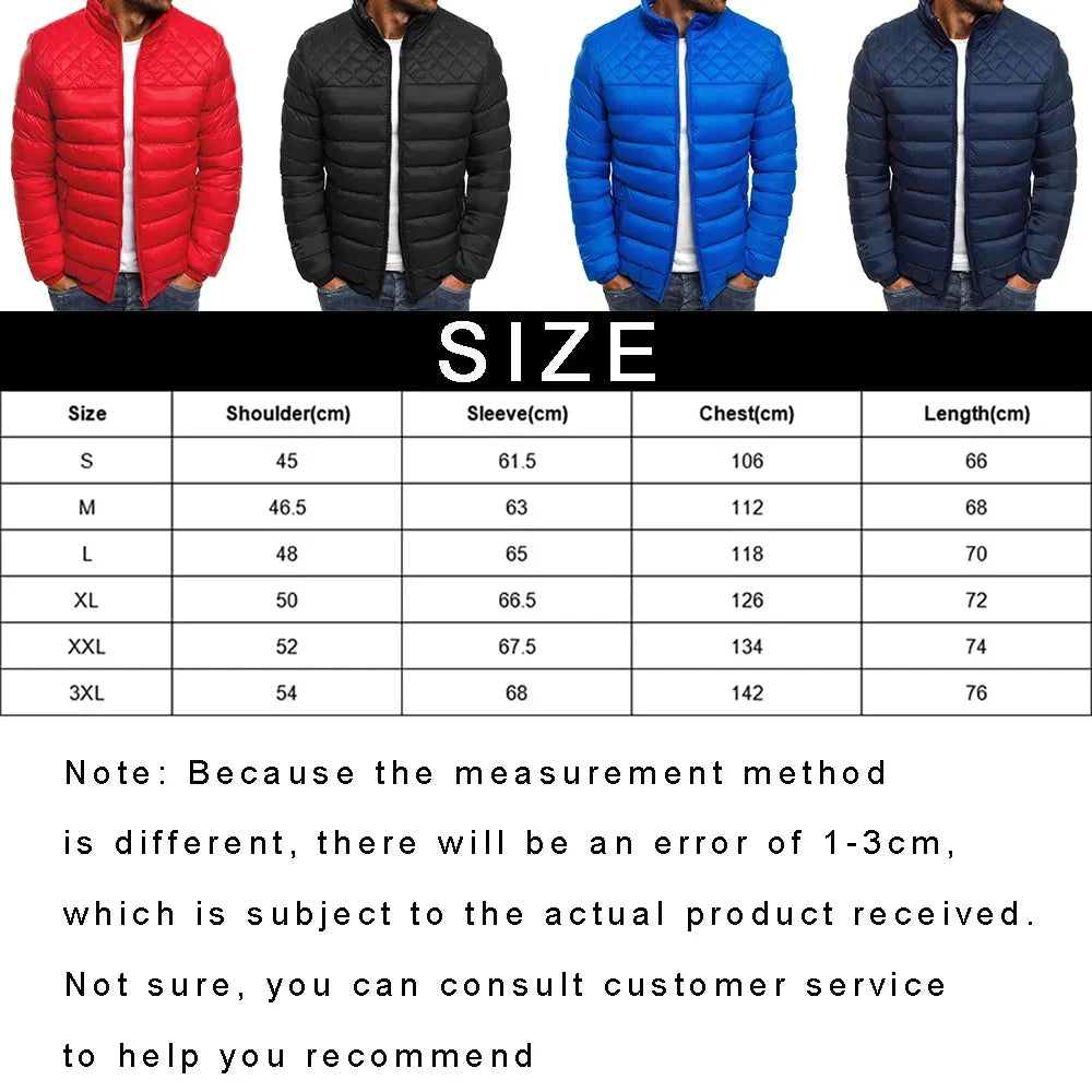 Men's Winter Casual Men's Outdoor Lightweight Zipper Jackets Ski Thickened Street Clothing Fashion Warm Jackets