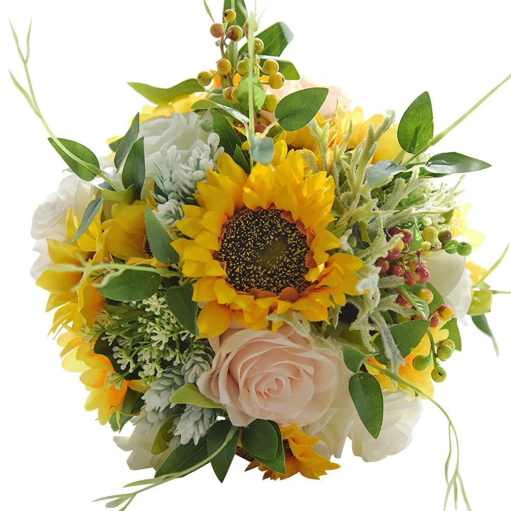 Wedding Supplies Sun Flower Sunflower Holding Flowers Artificial Flower Rose Bridal Bouquet Flower Bouquet Decoration