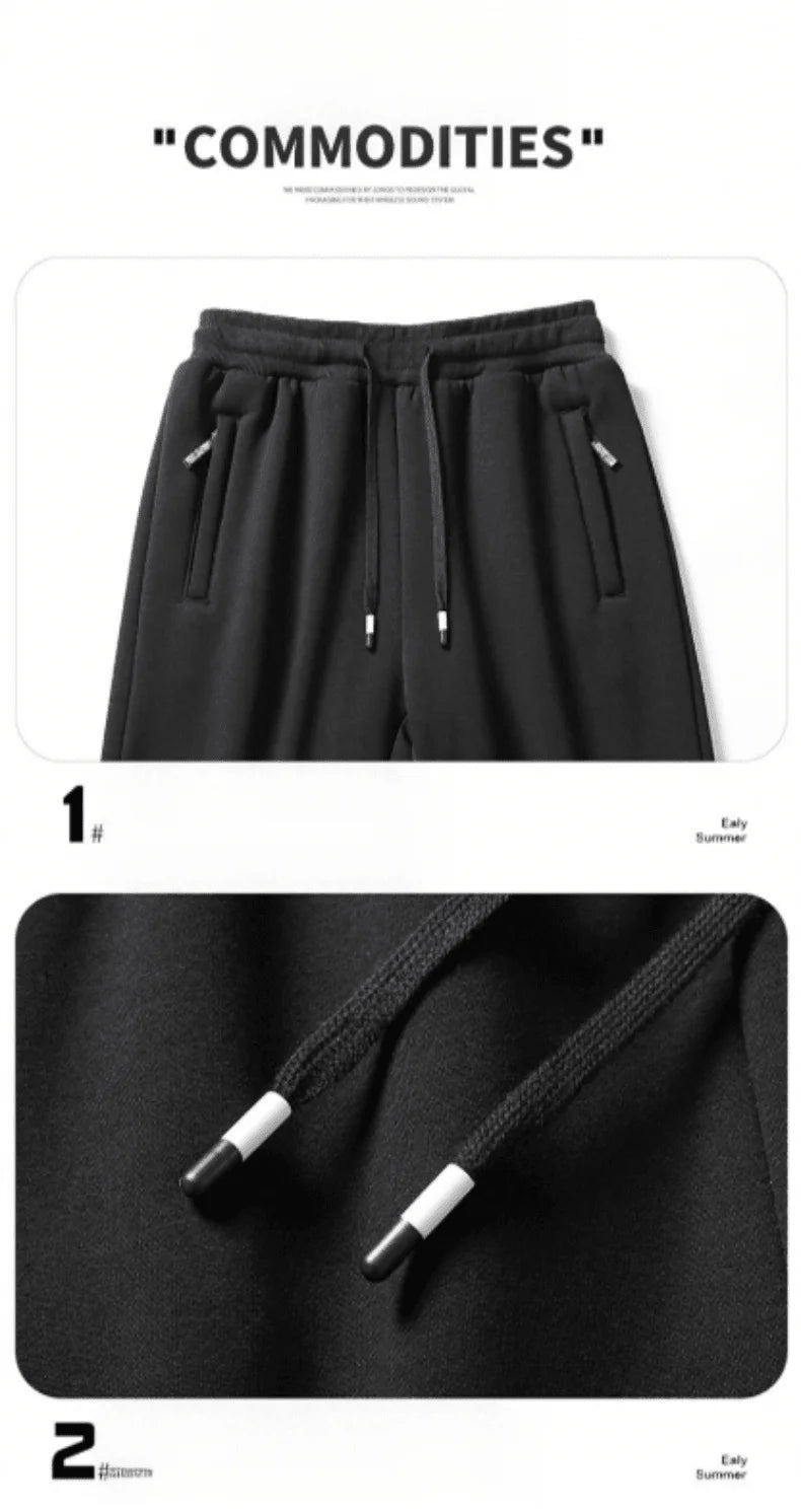 Thermal Pants for Men Winter Fleece Lined Sweatpants Thick Warm Sherpa Lined Plus Size Outdoor Casual Trousers Man