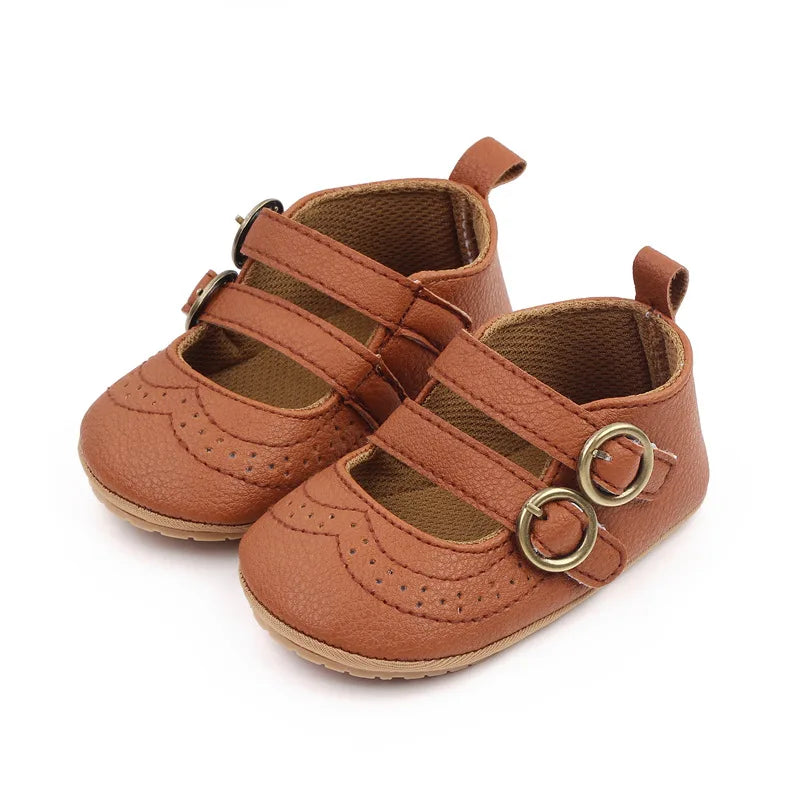 Baby Leather Shoe 2025Summer New Shallow Mouth Princess Shoe 0-12M Babys Shoes Soft Sole Anti Slip Baby Walking Shoes Tennis