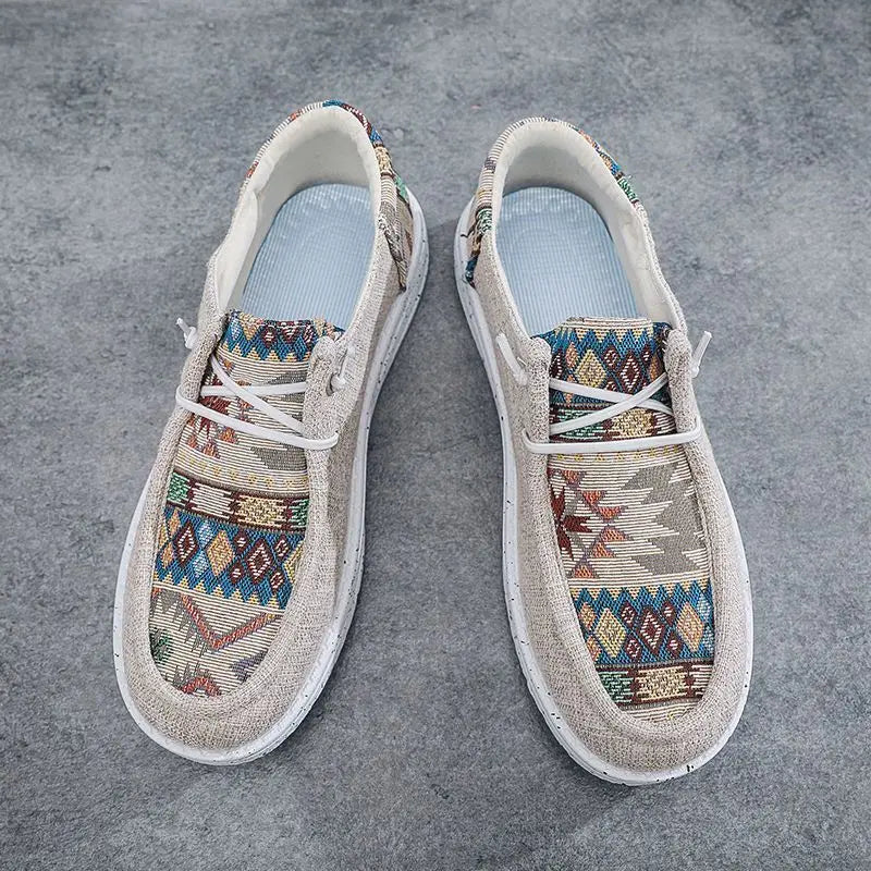 Sneakers Ethnic Style Wear to Work Men's Casual Shoes Round Toe Non Slip Male Shoe Fashion 2025 Luxury Sale Low Price Deals On