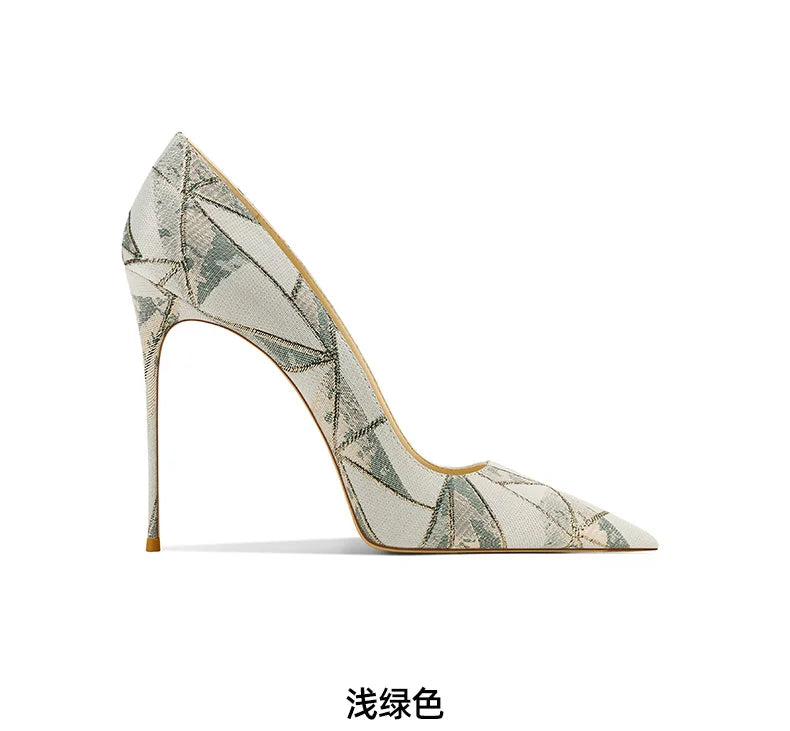 Pink High-heeled Single Shoes for Women's 2025 Spring New Pointed Thin Heels Shallow Leather