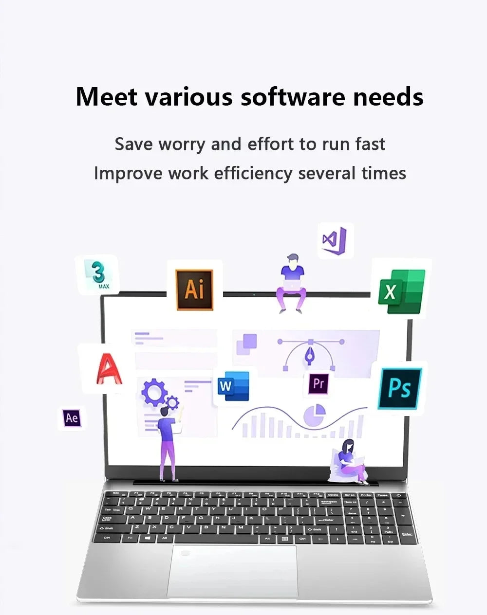 QMDZ 15.6" Laptop Computer Intel Celeron N5095 Notebook PC 16GB 32GB Ram 128GB-2TB SSD Office Study PC Windows 11 1080P Laptops