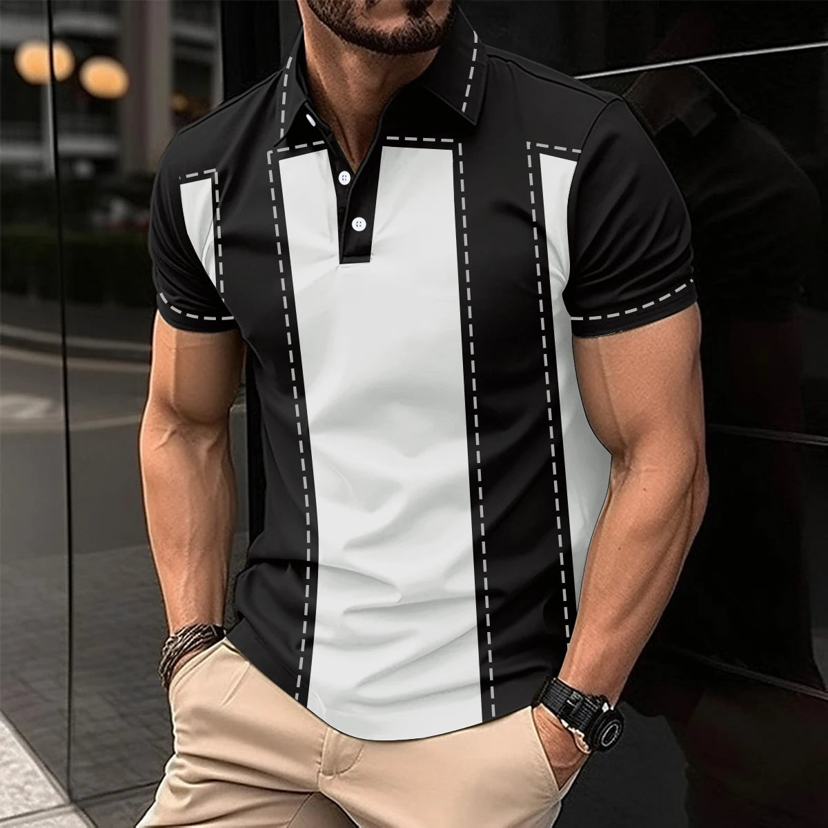 Summer Men's Casual Polo Shirt Spring Summer New Business Leisure Breathable Lapel Polo Shirt for Man