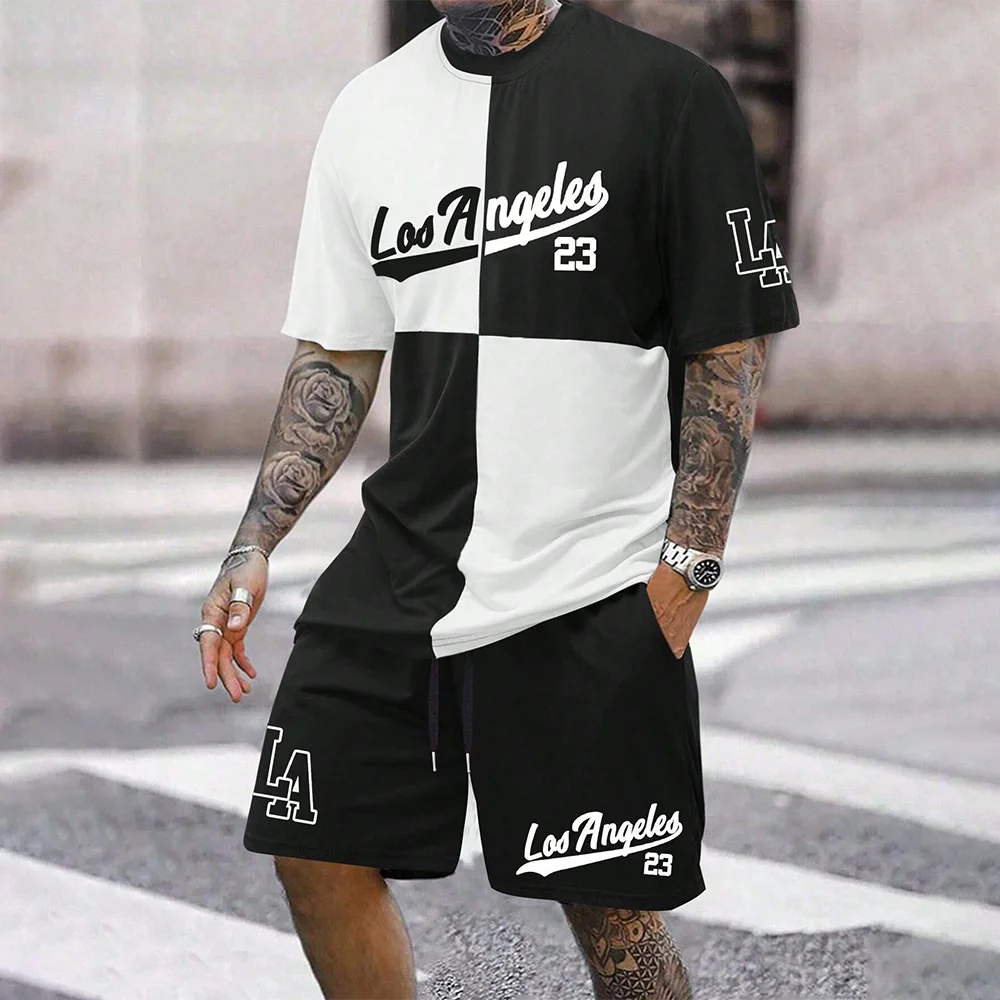 2024 New Fashion 3D Printed Men's Suit Oversized Clothing Short Sleeve Shorts Suit Men's Sportswear Summer Casual Suit