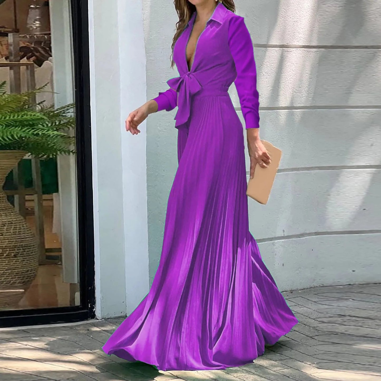 New Years Jumpsuit Women Women Waist High Long Sleeve Sense Green Deep V Neck Light Luxury Women Dress Rompers And Jumpsuits