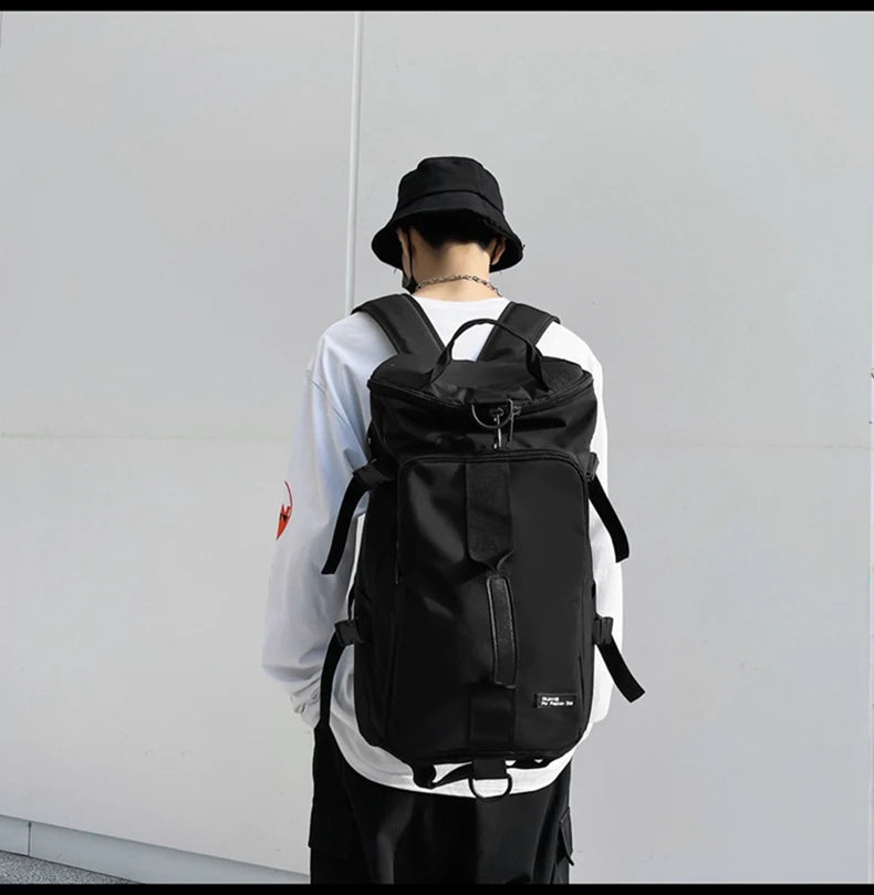 Men Large Travel Shoulder Bag Waterproof Sport Duffle Backpack Outdoor Luggage Pack Trip Bucket Rucksack Function Mochila XA380C