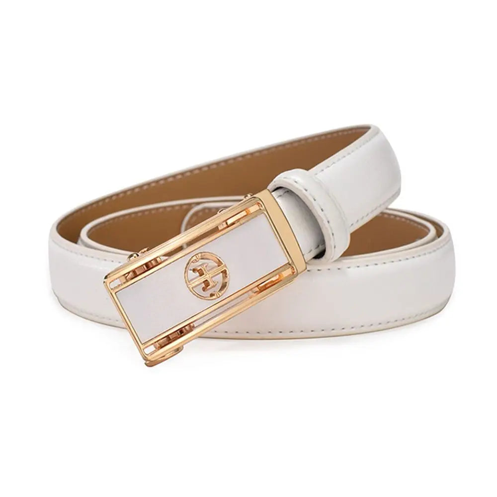 Casual Elegant Luxury Famous Designer Genuine Leather Belt Ladies Dress Belts Pants Bands Automatic Buckle Waistband