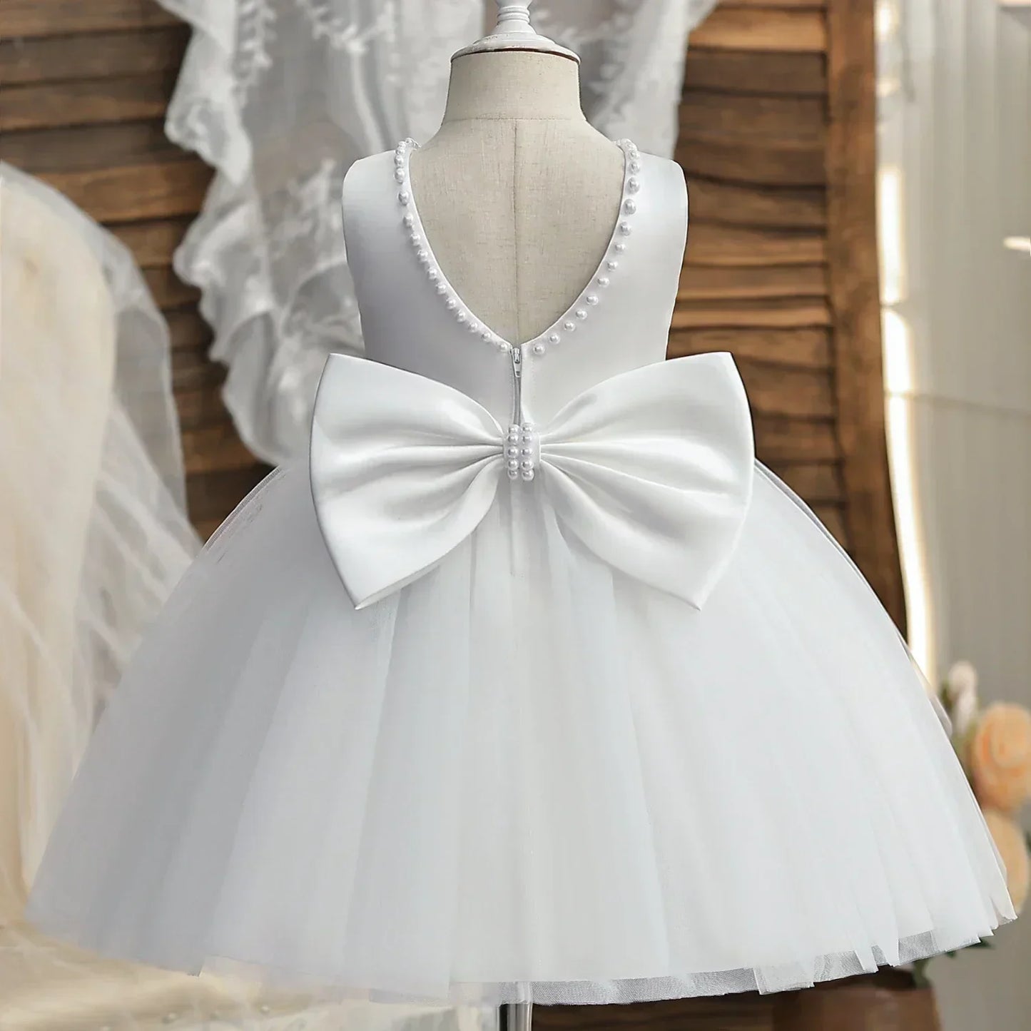 Baby Girls 1st Birthday Pink Princess Dress for Luxury Embroidery Costumes Kids Baptism Party Beading Clothes Toddler Dresses