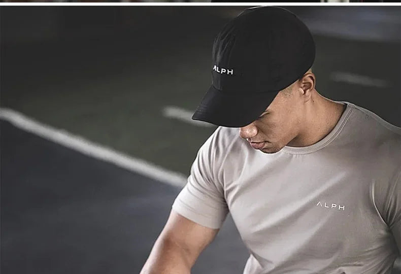 Men's Summer Skinny Short Sleeve Casual T-Shirt Male Gym Fitness Sport Running Workout Tight Tee Cotton Tops Sweatshirt Clothing