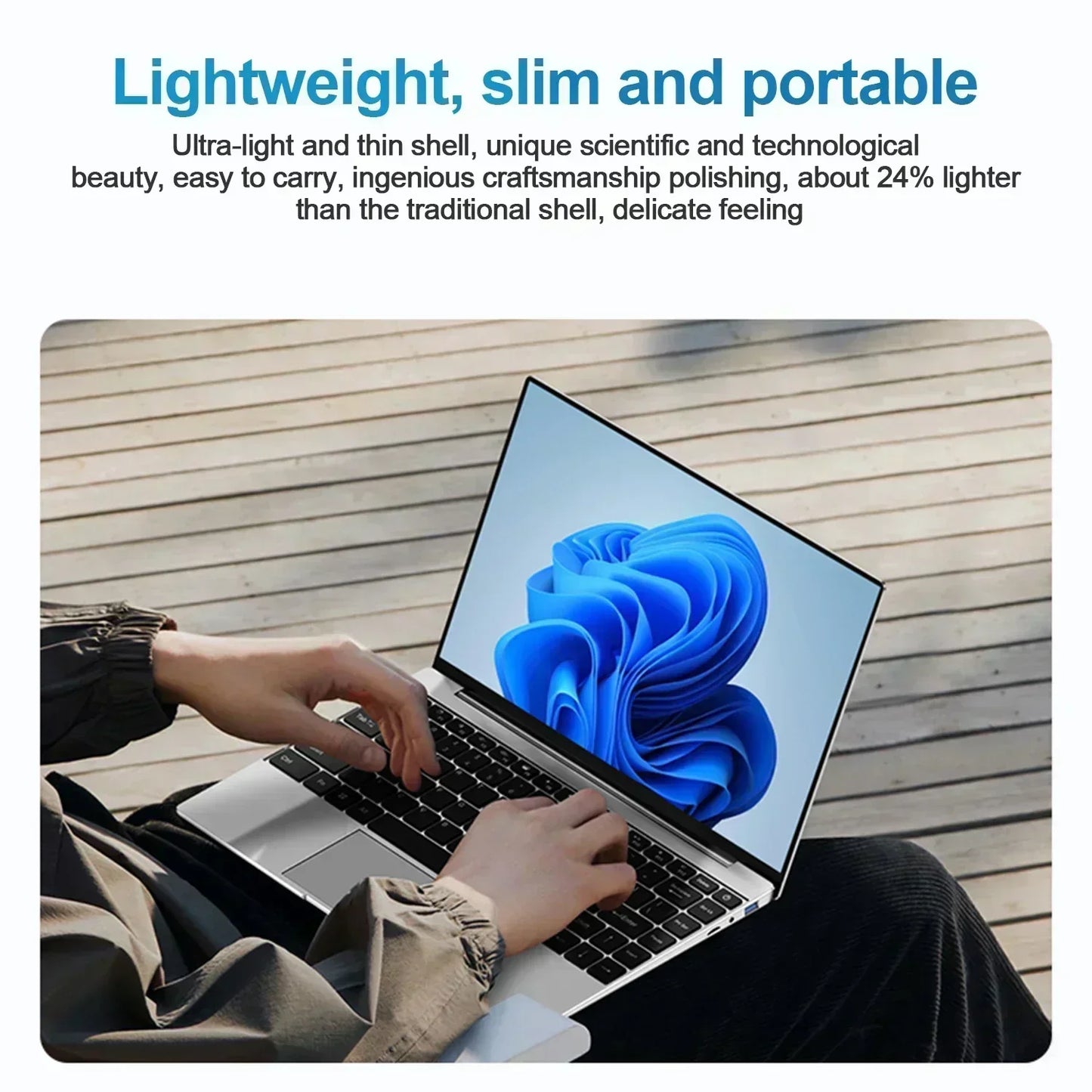 14.1" Ultra Slim Laptop 16GB RAM 2TB SSD Intel N3700 Notebook Gamer Windows 11 Pro 1920*1080 Display Office Study Computer PC
