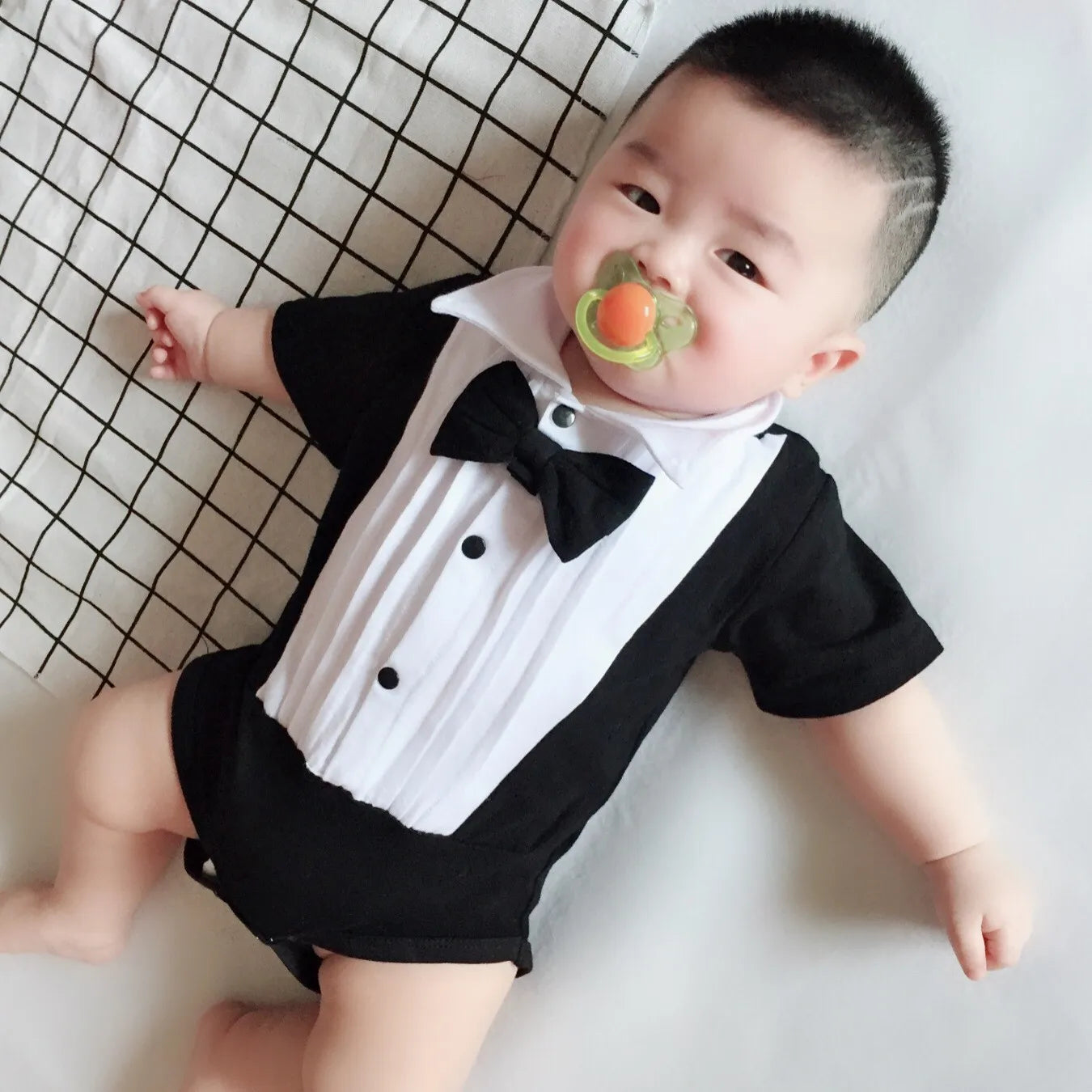 Summer Baby Girl Boy Clothing Gentleman Shirt Romper Body Lapel Short Sleeves Newborn Outfits Toddler Infant Jumpsuit