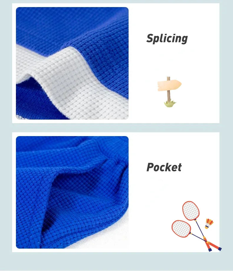 Junior Boys Summer Suit Children's Fashion Patchwork Short Sleeve Shorts Sports Suit Clothing 3-14Y Trend