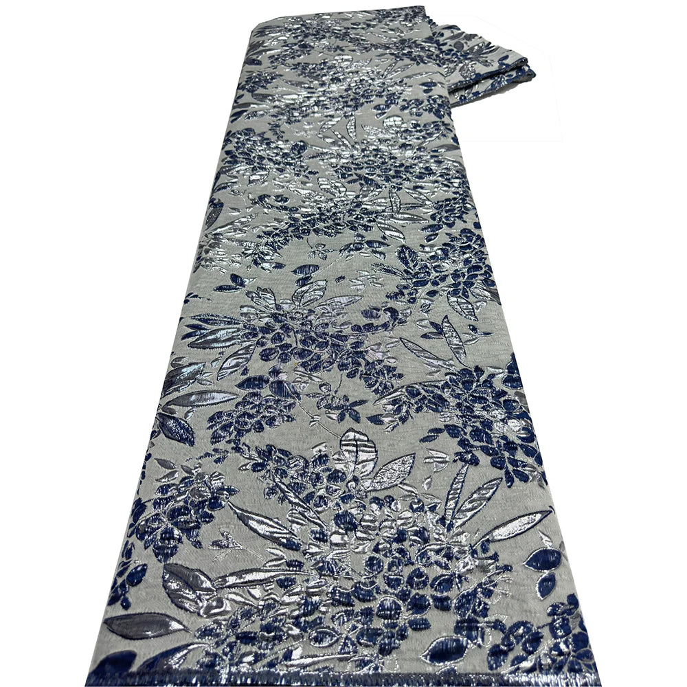 Nigerian Brocade Lace Fabric 2025 High Quality French Tulle Lace 5Yards African Jacquard Lace Fabric For Women Party Dress