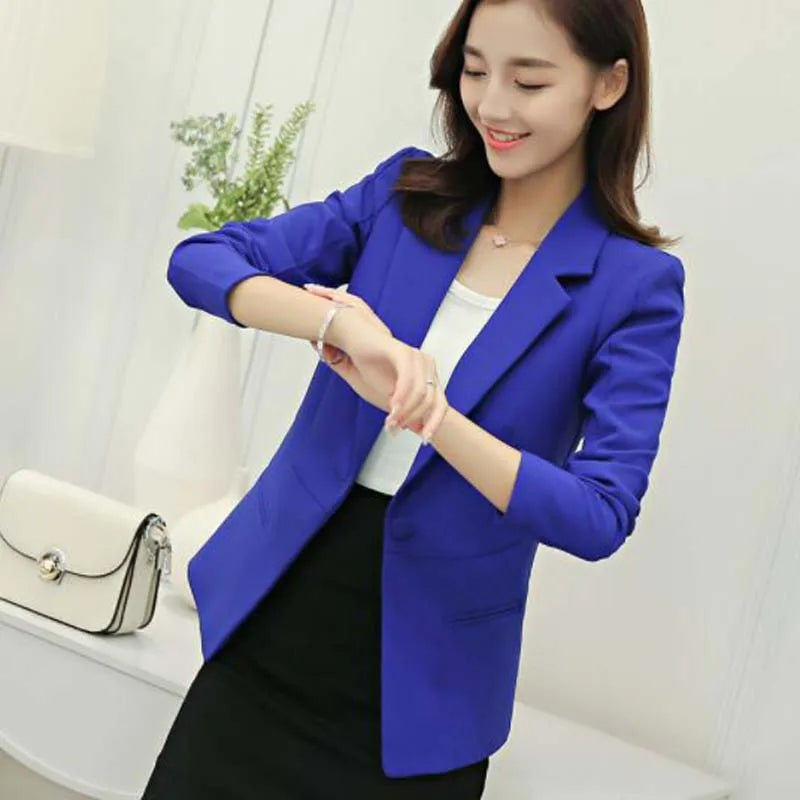 Women Blazer Korea Casual Slim Blazers Jackets Work Coat Outerwear Fashion Spring Career Female Jacket Office Lady NS5262