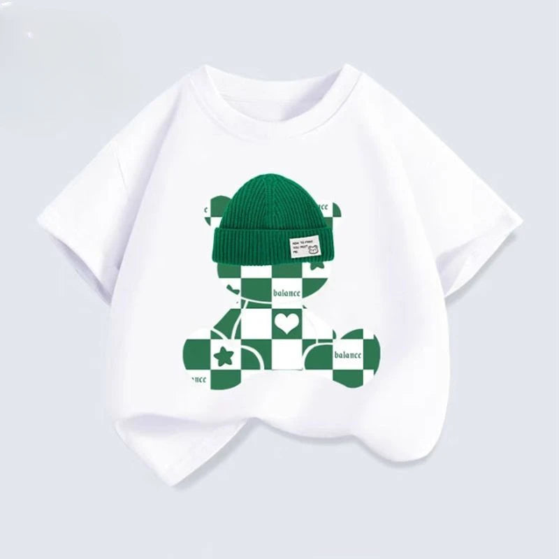 Summer Baby Boy Clothes Set Children Girls Cartoon Bear Short Sleeve T-shirts Top and Shorts Bottom Suit Kid Casual Tracksuits