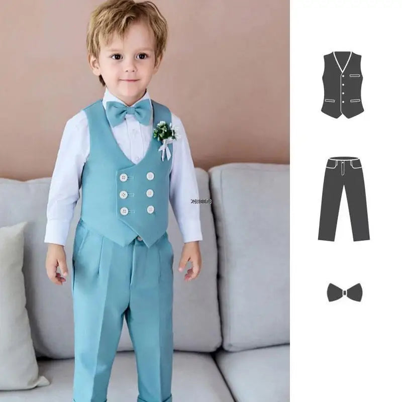 Newborn Baby Boys 1 Year Birthday Suit Kids Formal Photograph Suit Children Wedding Dress Child Performance Party Dance Costume