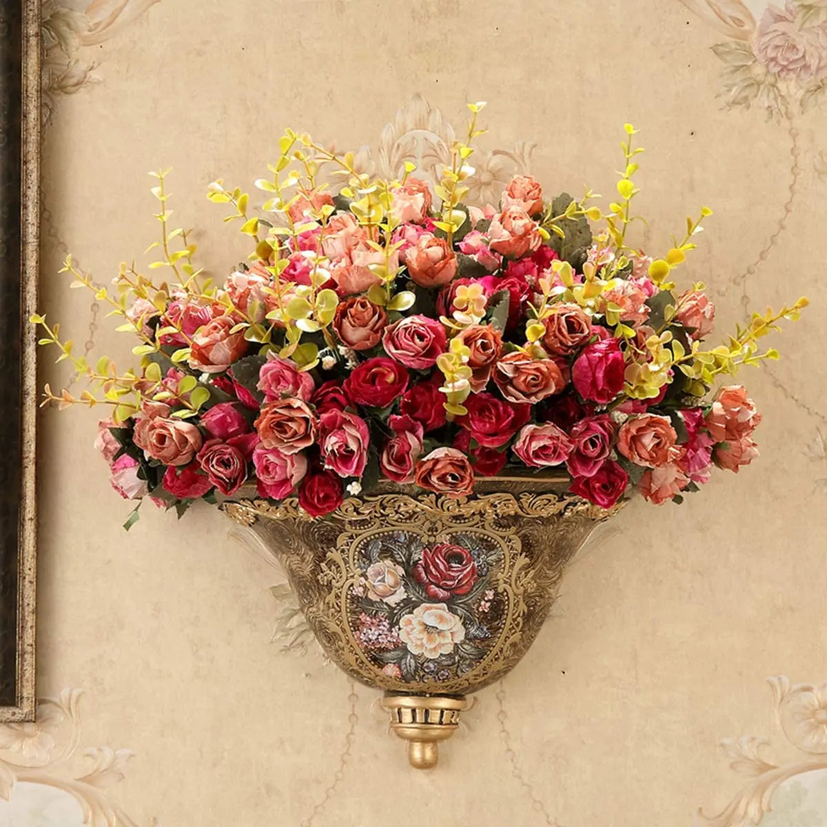 7 Branch 21 Heads Artificial Flowers Bouquet Mini Rose for Bridal Shower Wedding Floral Birthday Party Home Office Decoration