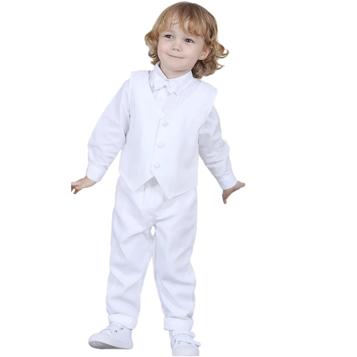Boys Christening Suits Set Baby Baptism Outfit Toddler Shower Blazer Children Tuxedo Kids White Formal Clothes Sets 3 PCS