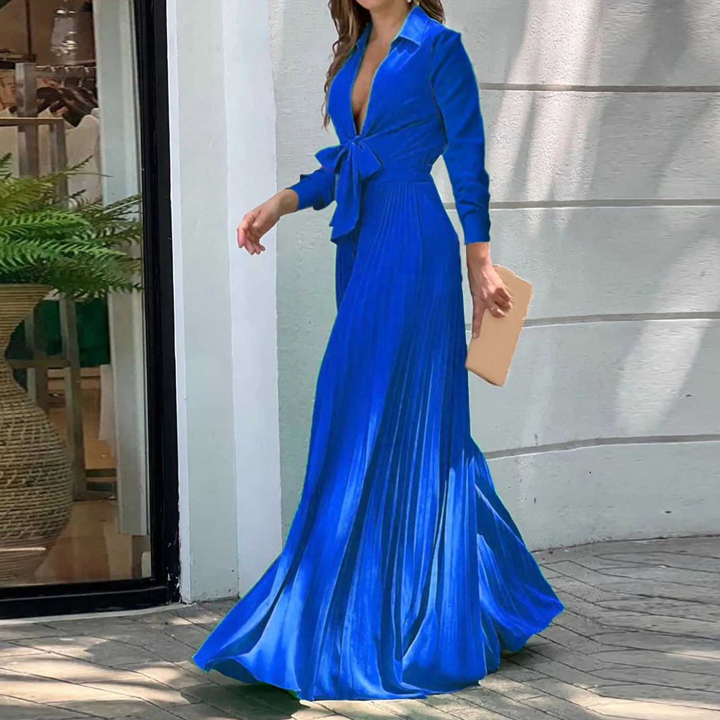 New Years Jumpsuit Women Women Waist High Long Sleeve Sense Green Deep V Neck Light Luxury Women Dress Rompers And Jumpsuits