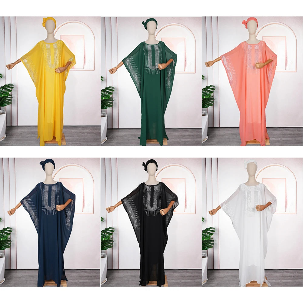 H&D 2025 African Dresses For Women Traditional Clothing Ankara Outfits Gown Abayas Robe Muslim Ramadan Kaftan Maxi Long Dress