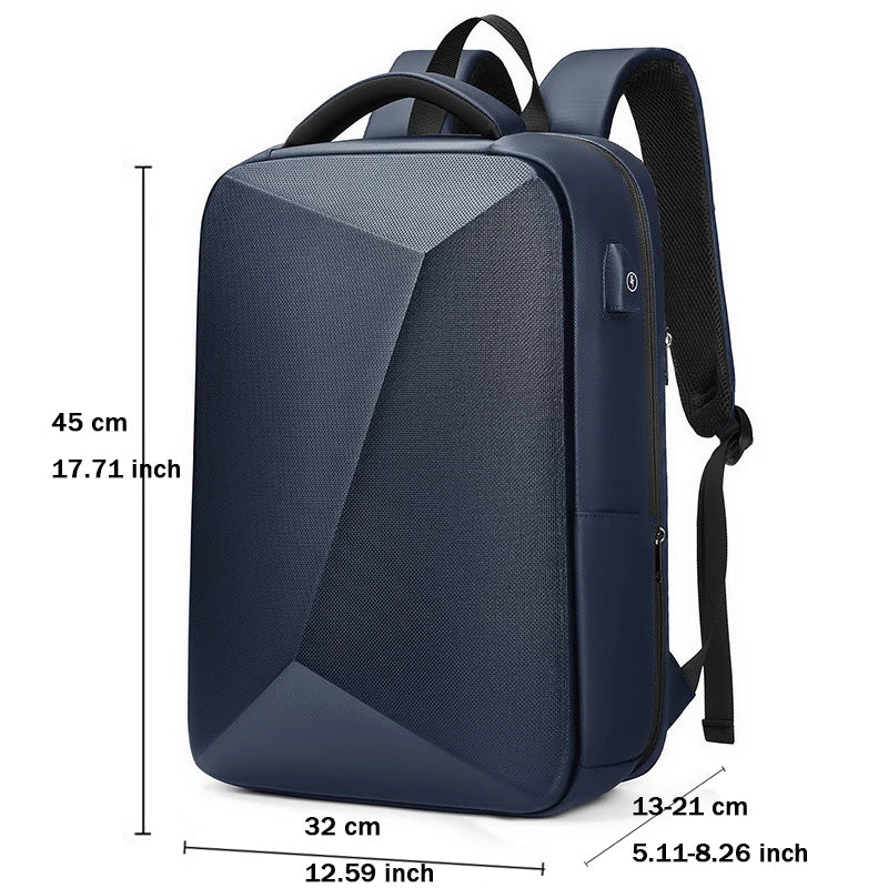 Swiss Men‘s 15.6 Inch Laptop Backpack Expandable PC Hard Shell Bag TSA Anti-theft Waterproof Backpacks USB Business Travel Bag