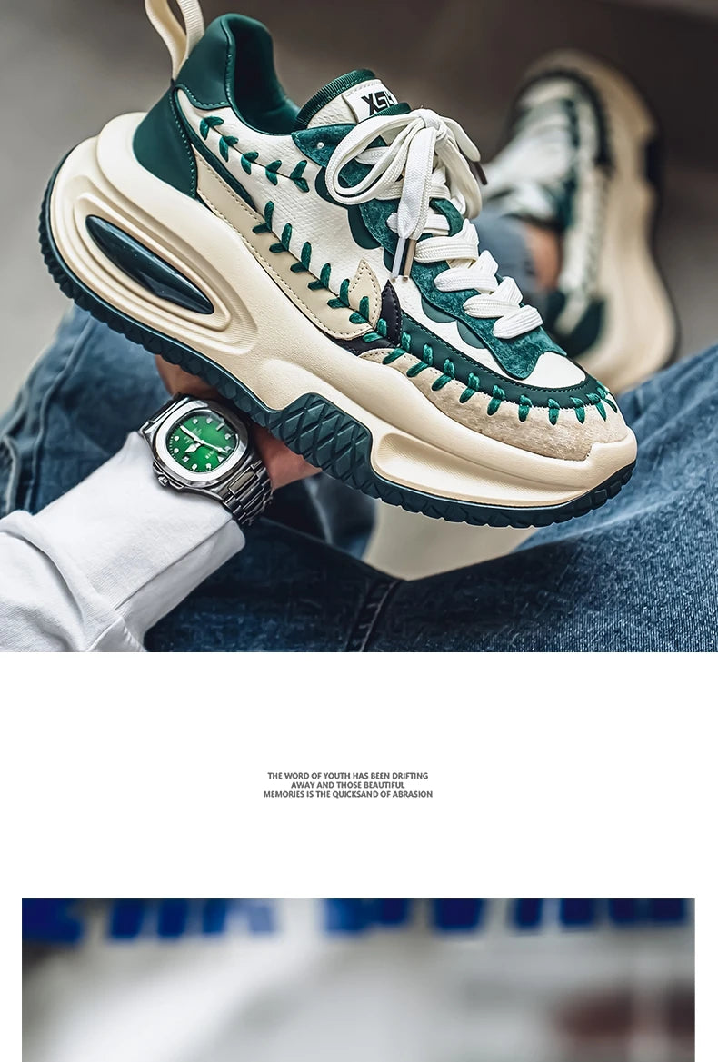 Men's Sneakers Thick Bottom Casual Sneaker Shoes for Men Wear-resistant Apring and Autumn Soft and Comfortable Fashion Non-Slip