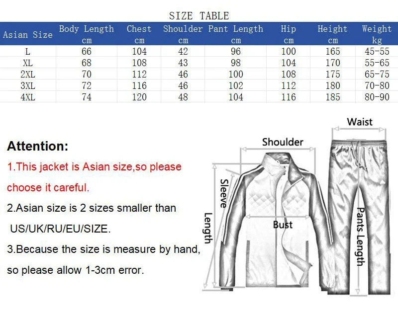 New Men's Sportswear Fashion Spring Autumn Sets Training Suit 2 Pieces Set Jacket+Sweatpants Male Casual Tracksuit