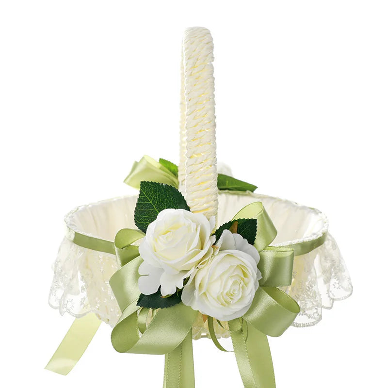 Wedding Decoration Bridesmaid Carrying Basket Wedding Flower Child Scattering Flower Basket Petal Blue Baby Shower Decorations