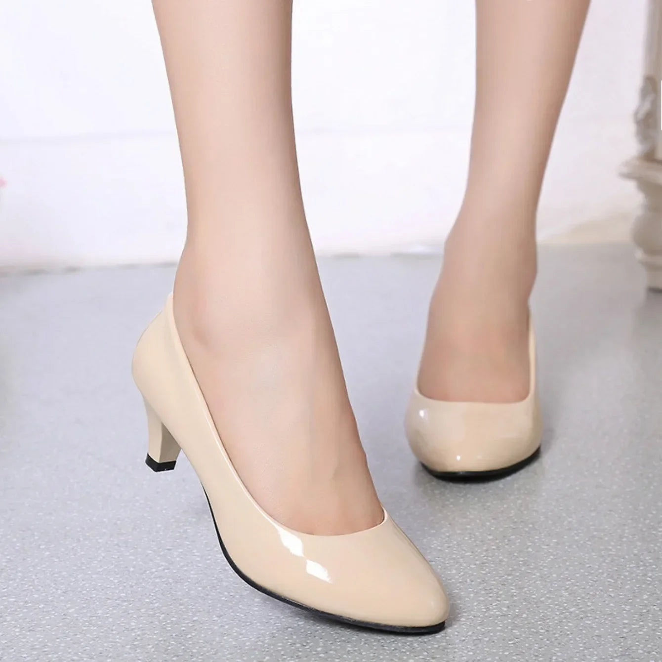New Women High Heels Nude Shallow Mouth Pumps Fashion Shoes Office Work Party Shoes Ladies Wedding Shoes Solid Color Heels Women