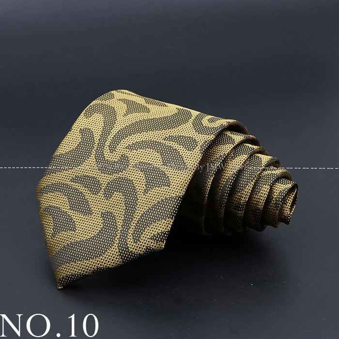 New Design Wedding Men Tie Brown Solid Striped Paisley Flower Neckties Men Business Dropshipping Groom Collar Accessories Gift