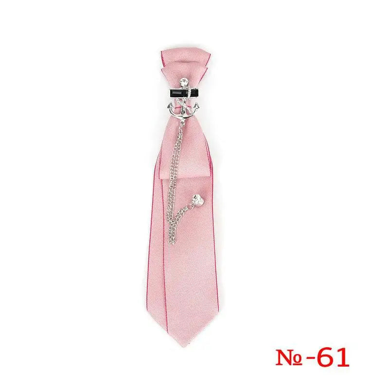 Retro Fabric Ribbon Rhinestone Black Bow Tie Collar Bowkont Cravat School Girl Boys Gifts for Women Clothing Jewelry Accessories