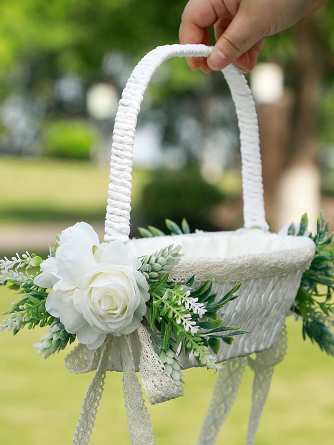 Wedding Decoration Bridesmaid Carrying Basket Wedding Flower Child Scattering Flower Basket Petal Blue Baby Shower Decorations