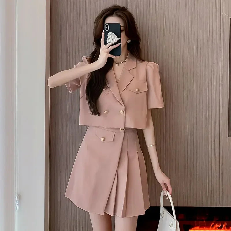 Elegant Two-Piece Suit Set For Women High-End Feel Small Size Friendly Luxury Wardrobe Essentials Trendy Spring Summer 2024