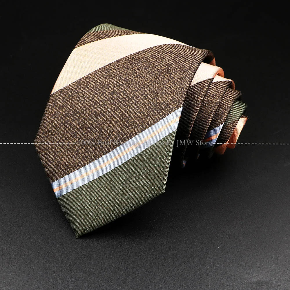 New Design Wedding Men Tie Brown Solid Striped Paisley Flower Neckties Men Business Dropshipping Groom Collar Accessories Gift
