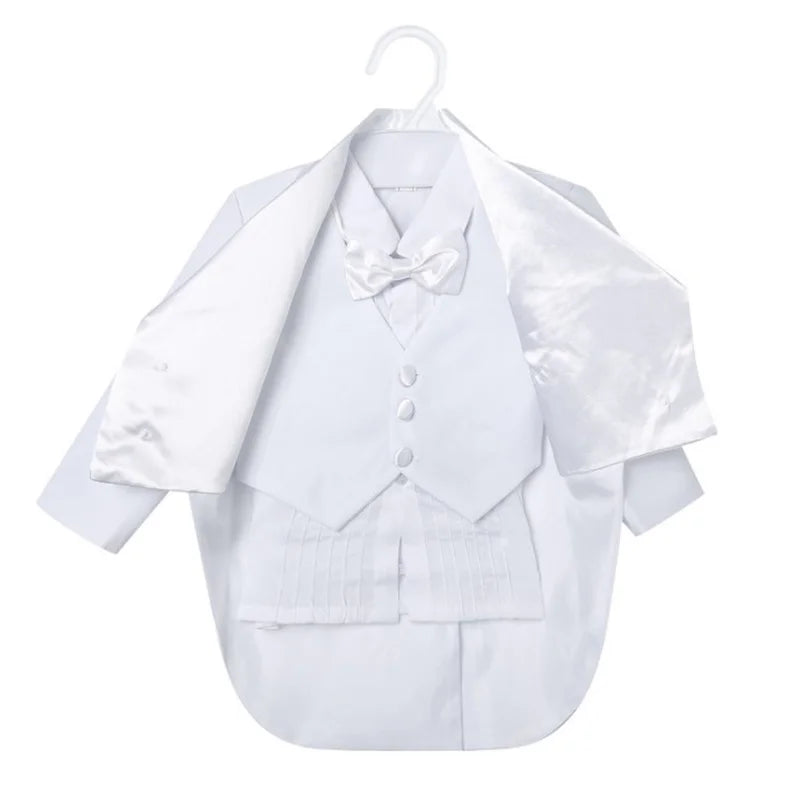 Boys Wedding Birthday Party Blazer Tuxedo Baby Boy Christening Outfit Coat Shirt Pant Vest BowTie Gentleman Suit Baptism Clothes