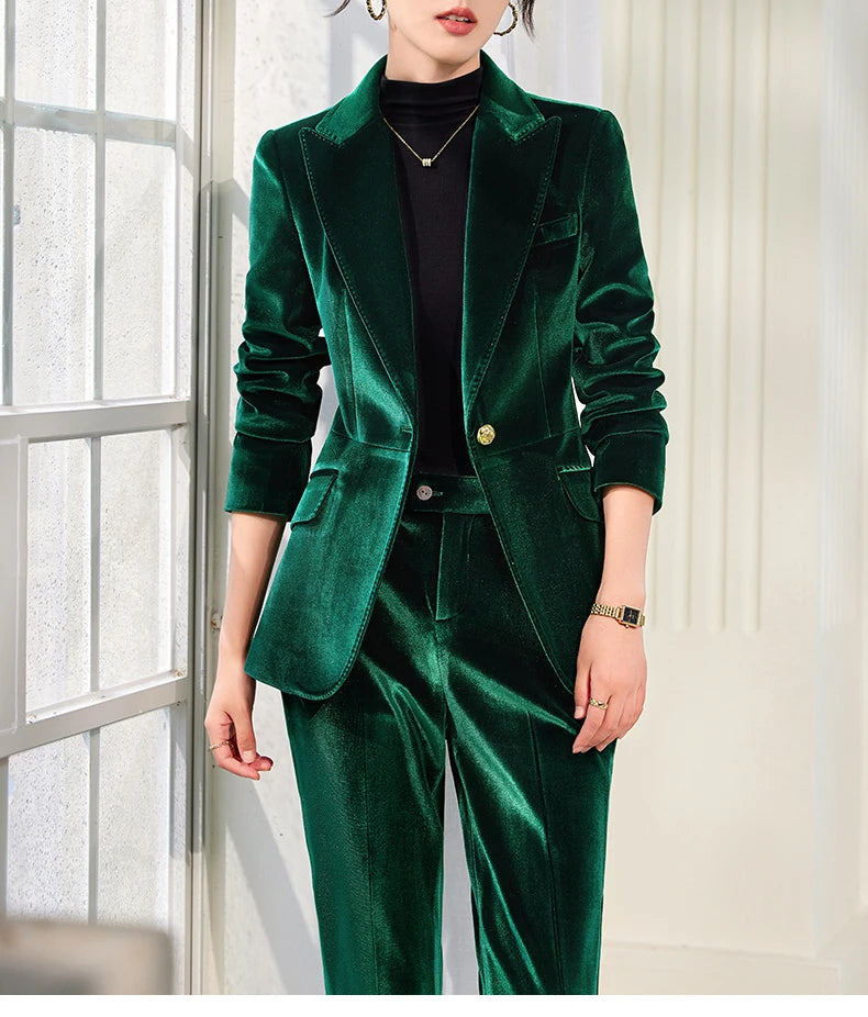 Yitimuceng 2025 New Fashion Office Women Two Piece Set of Fashionable Slim Fit Single Button Long Sleeved Women Long Pants Set