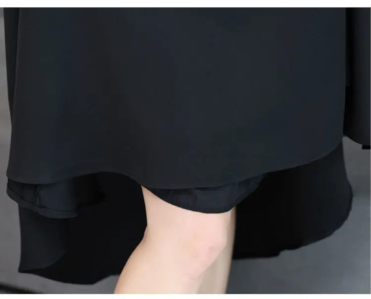 Large size women's 10xl 150kg dress big size 6xl 7XL 8xl 9xl summer aromatic collar short sleeve loose oversized black dress