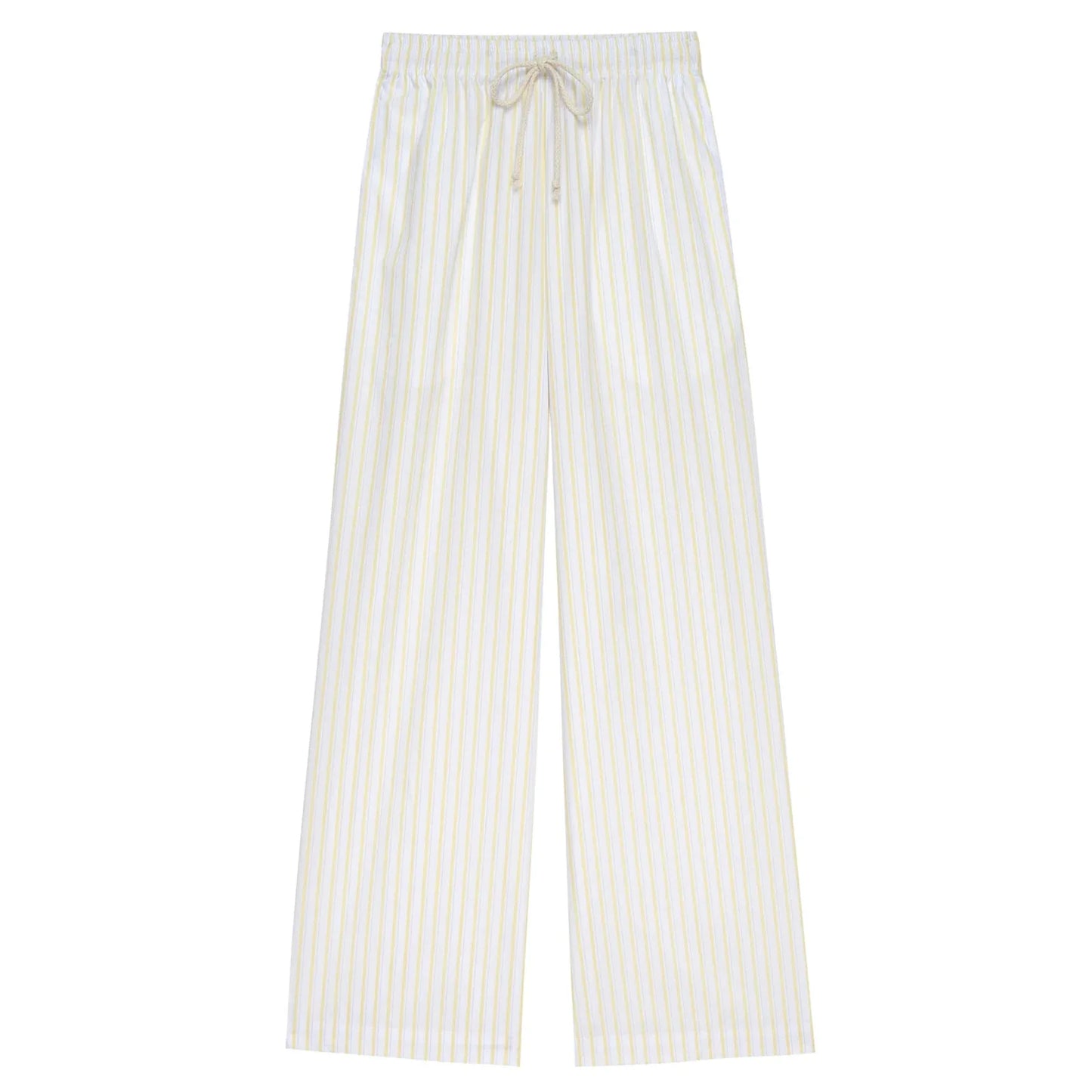 Combhasaki Women Y2K Aesthetic Wide-Leg Pants Stripe Drawstring High Elastic Waist Trousers Spring Fall Retro Sweatpants Bottoms